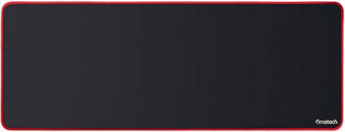cimetech Tapis de Souris XXL de Jeu Multifonctionnel Etendu Large Durable avec Base en Caoutchouc Anti-Dérapage, Sous-main de Clavier Souris avec Bords Surpiqué pour Bureau Gaming 118*315mm-Noir Rouge