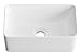 Small Bathroom Sink Above Counter: 14″x9″ Retangle Vessel Sink, OCEALAGOON White Bowl Sinks for Bathrooms RV Lavatory Porcelain Ceramic Tiny Bathroom Vanity Sink