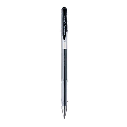 Uniball Signo UM-100 0.7 mm Gel Pens, Black Ink, Pack of 12