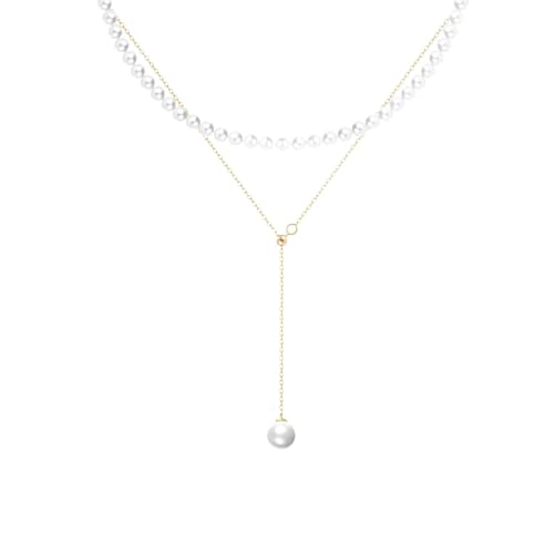 Collier long en Y perles pour femme : bijou lazo fin et cadeau idéal