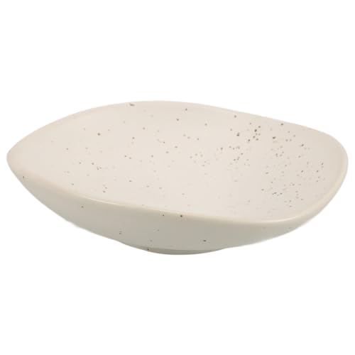 ibasenice Plat à Bijoux Céramique Blanc Élégant Coupelle Décorative Polyvalente pour Montres Bagues et Clés Rangement Compact pour Table Entrée et Chambre