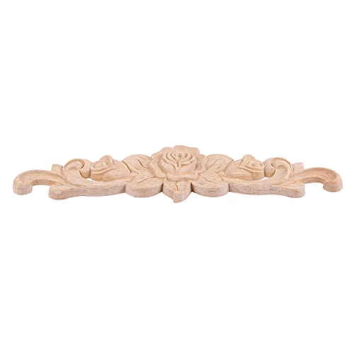 Apliques de madera tallada de 20x5 cm con rosas para decoración de muebles europeos lote de 20 piezas 5