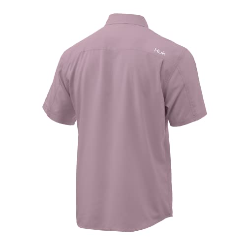 Image of HUK Men's Tide Point Kc Scott Original Artwork Short Sleeve Shirt, Fishing Button Down