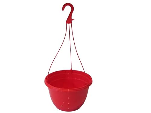 The Flowerpot Men Men's Red The Flowerpot 27Cm Plastic Hanging Pots Baskets Planters X3 (X3, )