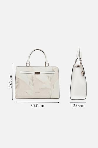 Image of Allen Solly Womens leaf-print white HANDBAG