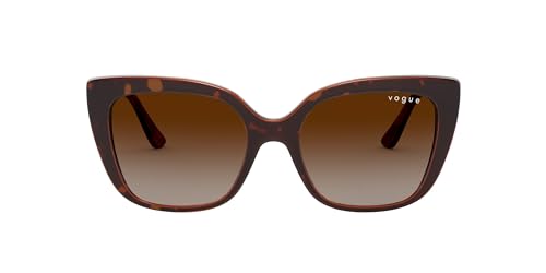 Vogue Eyewear Woman Sunglasses Dark Havana Frame, Brown Gradient Lenses, 53MM3