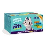 Edgard & Cooper Natürliche frische Fleischpastete für Katzen – Multipack Huhn/Lachs/Lamm/Truthahn 85 g (Packung mit 8 Stück) – natürliche Zutaten, leckeres frisches Fleisch und 0% Zucker