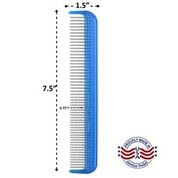 Image of Cat Comb - 7 inch Dual-Spaced Rotating Teeth Comb, Blue - Stimulates Natural Oil Production, Prevents Static Build Up, Made in USA, Vet Recommended, Hand Assembled