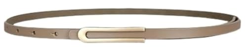 Belts for women, Waist Belt Women's Waist Belts Genuine Leather Belts Adjustable Alloy Pin Buckle Belts Elegant Fine Versatile Dress(Light Khaki)