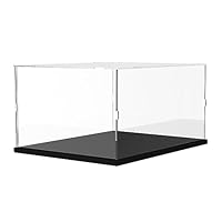 DuvinDD Acrylic Display Case for LEGO Star Wars 75375 Millenium Falcon, Clear Acrylic Display Box for Collectibles Dustproof Protection Showcase(35x25x15cm,Black Base)