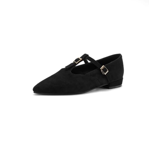 Ballerines Mary Jane anti-douleur en daim souple avec bride en T réglable