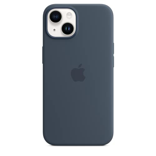 Image of Apple iPhone 14 Silicone Case with MagSafe - Storm Blue ​​​​​​​