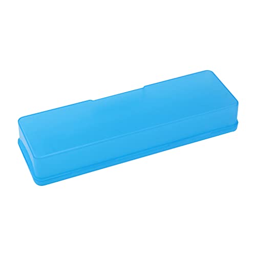 Image of 4PCS Clear Thin Rectangle Storage Containers Box Pencil Case (Blue)