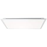Moderne LED Deckenleuchte in weiß mit atmosphärischer RGB-Hintergrundbeleuchtung in 8 verschiedenen Farben per Fernbedienung steuerbar - mit der passenden Beleuchtung das Raumkonzept perfektionieren