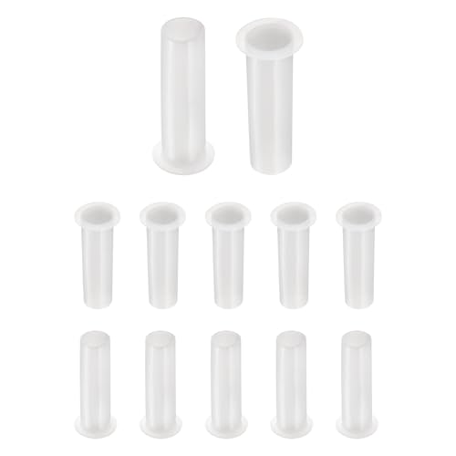 uxcell 12pcs Flanged Sleeve Bearings Plastic Bushings ID 13mm x OD 14.9mm x Length 50mm Nylon Bushings, White