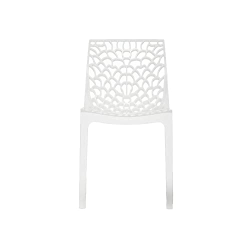 Image of activa Web Designer Plastic Chair for Home, Office and Restaurant and Cafe|Armless Chair for Dining Room| Heavy Duty Outdoor Plastic Chair | Designer Balcony Chair (White, Set of 6)