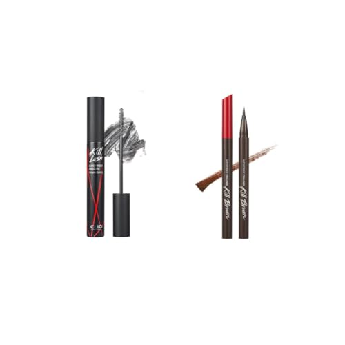 Image of CLIO Kill Lash Superproof Mascara 02 Volume Curling + Waterproof Pen Liquid Eyeliner 02 Brown