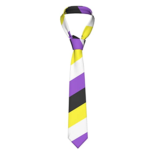 shgwehh Cravates en soie pour homme - Motif drapeau transgenre - Cadeau pour fête d'affaires, Non binaire-4, taille unique
