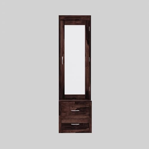 Image of Credenza Sheesham Wood Dressing Table with 2 Drawer Storage for Living Room Bedroom Wooden Vanities for Home Solid Wood Bedroom Furniture (Walnut Finish)