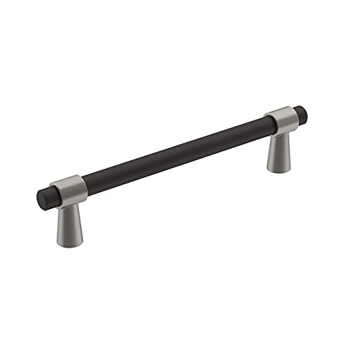 Allison by Amerock Mergence Cabinet Pull | 5-1/16 in (128 mm) Center-to-Center | Matte Black/Satin Nickel