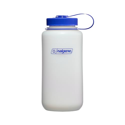 Nalgene Bouteille UL HDPE Grande Ouverture-1L, Transparent, Bleu