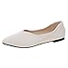 DAIFINEY Damen Geschlossene Ballerinas Pointed Toe Halbschuhe Elegante Mokassin Loafers Slipper Arbeits Bequem Büro Abendschuhe Freizeitschuh Hochzeitsschuhe Party Kleidschuhe(2-Weiß/White,37.5) 1623