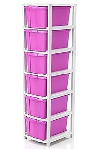 AZZOTE 6 XL Plastic Modular Drawer System for Home, Office, Hospital, Parlor, School, Doctors, Home and Kids, Product Dimension When assembeled (31cmx39cmx116cm) (6XL) (Pink) (B0CTCVWGT5) Amazon Price History, Amazon Price Tracker