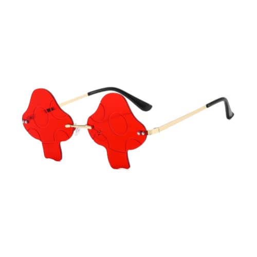 Mushroom Shape Sunglasses for Women Irregular Rimless Eyewear Retro rave Party halloween Sun Glasses