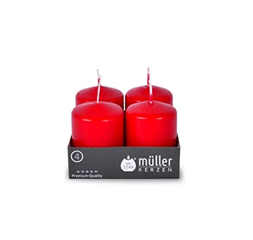 Müller Mini Stumpenkerzen 4er Set, selbstlöschend, 6,2 x 4,8 cm,...