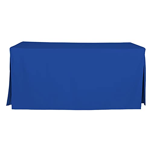 Tablevogue Machine Washable Polyester Solid Fitted Stain Resistant Table Cover Rectangular 72-Inch X 30-Inch Tablecloths For Events Wedding Special Occasions Table Cloth 6-Foot, Blue #TOP5