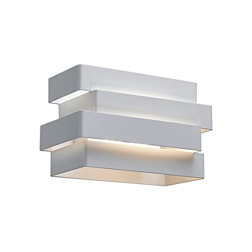Aplique de pared de aluminio y acrílico blanco con iluminación LED moderna de 12W