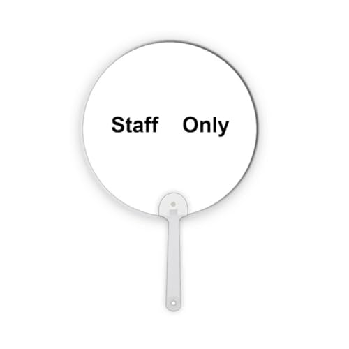 Éventail rond en plastique Staff Only Noir pour signalisation intérieure