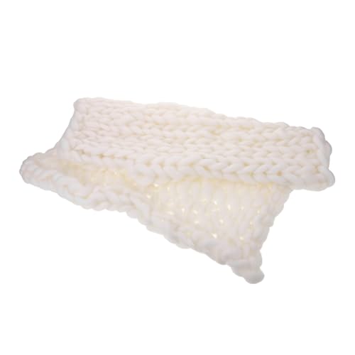 SECFOU Baby Foto Strickdecke Weiß