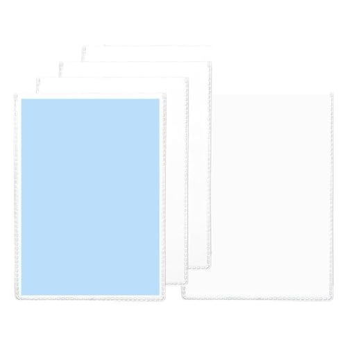 Lyivisk Lot de 4 pochettes transparentes pour carte d'identité A7 78 x 110 mm - Pour carte d'étudiant, carte de crédit et carte de crédit - En plastique robuste