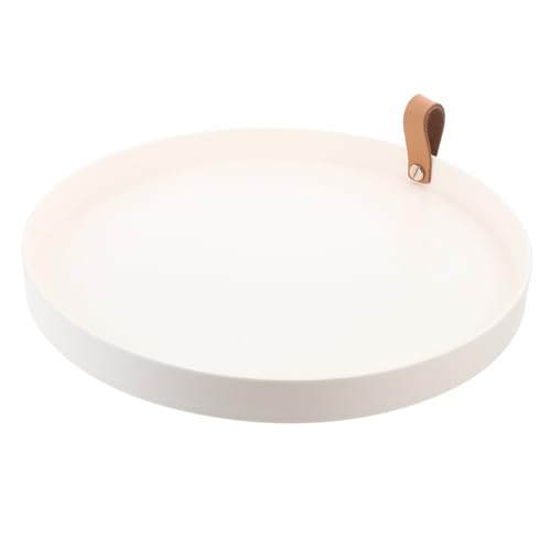 BUGUUYO Plateau Rond Pour Salle De Bain Plateau De Service Décoratif Organisateur De Cosmétiques Et Articles Divers