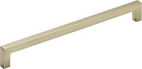 Image of Amerock | Cabinet Pull | Golden Champagne | 8-13 /16 inch (224 mm) Center to Center | Monument | 1 Pack | Drawer Pull | Drawer Handle | Cabinet Hardware