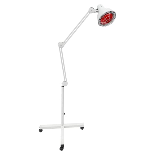Aangeebone Lámpara infrarroja de 275 W, lámpara de luz roja infrarroja, rotación de 360°, lámpara de infrarrojos independiente, lámpara de calor con trípode de suelo y ruedas, para aliviar la fatiga