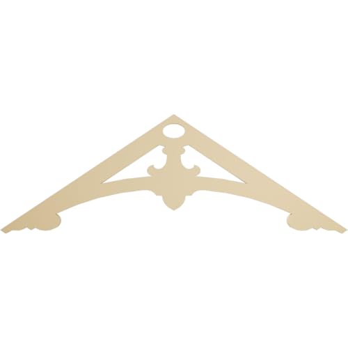 60"W x 20"H x 1 1/2"P (8/12) Pitch Sellek Signature Urethane Gable Pediment, Primed Tan