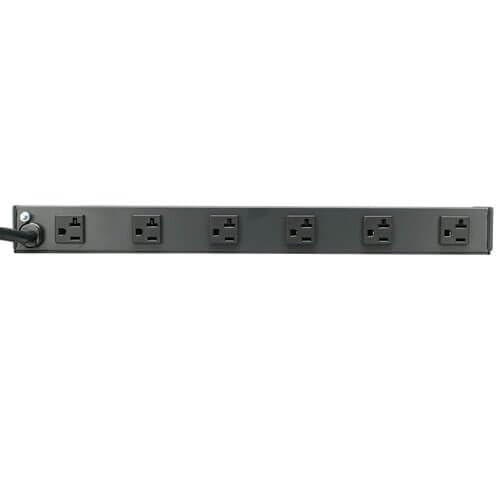 Image of Tripp Lite 12-Outlet Rackmount PDU Power Strip, Network-Grade Front & Rear Facing Outlets, 20A, 120V, 15ft Cord with 5-20P Plug, Horizontal 1U Rack Mount, Lifetime Manufacturer's Warranty (RS1215-20)
