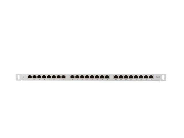 Patch Panel 24 Port Lanberg Cat. 6 blindado gris 0.5U para cableado estructurado 4