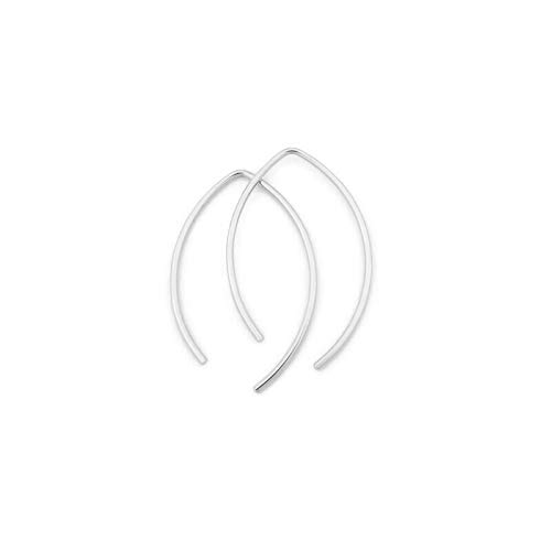 1 Inch Thin Sterling Silver Threader Earrings Open Hoop 20 Gauge (.8mm)