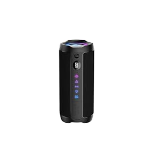coioc Bluetooth Lautsprecher mit Licht, Bluetooth 5.4 Musikbox, Klassisch Schwarz