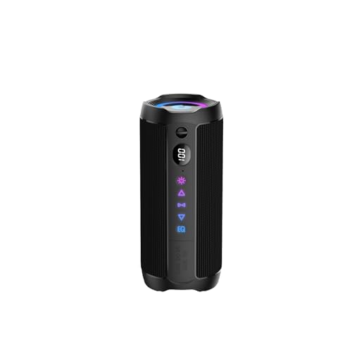 coioc Enceinte Bluetooth Puissante 5.4 sans Fil avec Bass Puissantes, Classique Noir