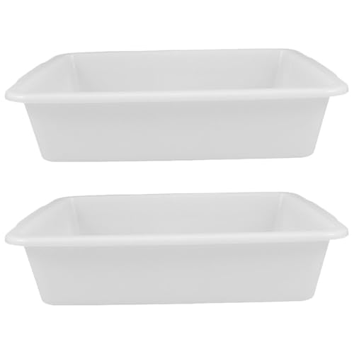 ULTECHNOVO 2pcs Deep Plastic Lab Tray, 9.2"x6.9"x2.7" Acid & Alkali Resistant Spill Containment Trays, White Square Tool Organizer Box for Chemistry Experiments, Dissection & Kids Sensory Play