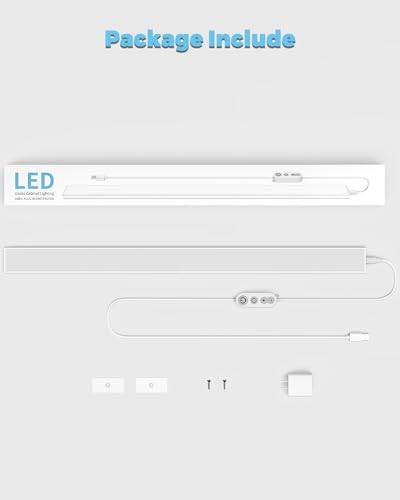 Image of ASOKO 24 Inch Under Counter Light 3 Color 900LM Kitchen Desk Lamp | ASOKO 24 inch Under Desk LED Light, 3 Color 900LM Plug in Workbench Counter Light for Kitchen Sink Desk