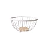 LIN HOME Frutero de Alambre Metálico Blanco - Regalo Fresco para el Día de la Madre - Cesta de Diseño Abierto con Soportes Elegantes para Cocina, Comedor y Decoración del Hogar Luminoso XZ-23193