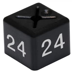 100 x Garment Clothes Marker Size Numbers: Color Size Cubes for Hanger Displays - Organize Wardrobe, Boutique - Various Sizes, Colors Available (24)