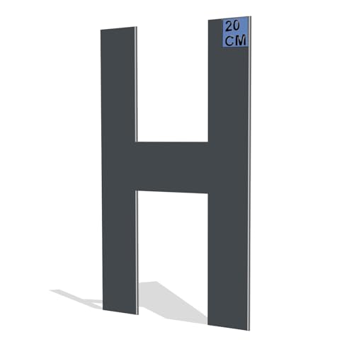 3D-Hausnummern und Buchstaben - 20cm – Stilvolle und Wetterfeste Zeichen aus Aluminium, Perfekt zur Adress- und Hausnummer-Kennzeichnung (Anthrazit, Buchstabe „H“) 3D-Hausnummern und Buchstaben - 20cm – Stilvolle und Wetterfeste Zeichen aus Aluminium, Perfekt zur Adress- und Hausnummer-Kennzeichnung (Anthrazit, Buchstabe „H“)