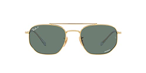Image of Ray-Ban Unisex Sunglasses Gold Frame, Brown Lenses, 54MM