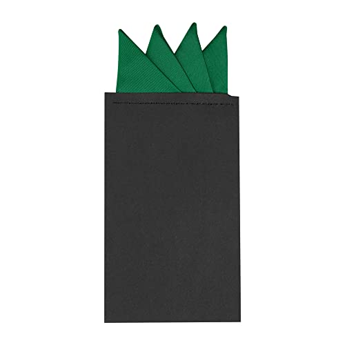 Allegra K Men's Pre-Folded Pocket Squares On Card Solid Triangles Suit Handkerchief One Size Dark Green #TOP12